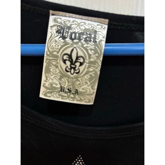 Vocal Star Studded Black Top Size Large - Picture 3 of 4